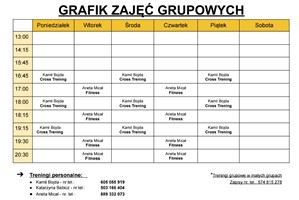 💥 Aktualny grafik zajęć grupowych 💥